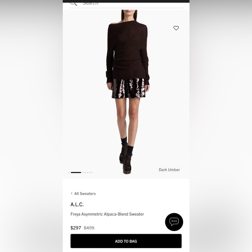 A.L.C. Sheer Scoop-Neck Lightweight Sweater - Dark Brown